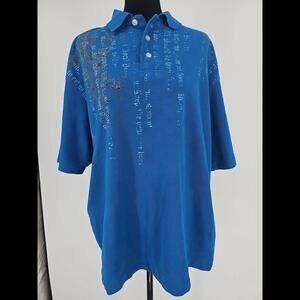 Vintage Karl Kani Gold Graphic Logo‎ Print Polo Shirt XL Cotton Polyester